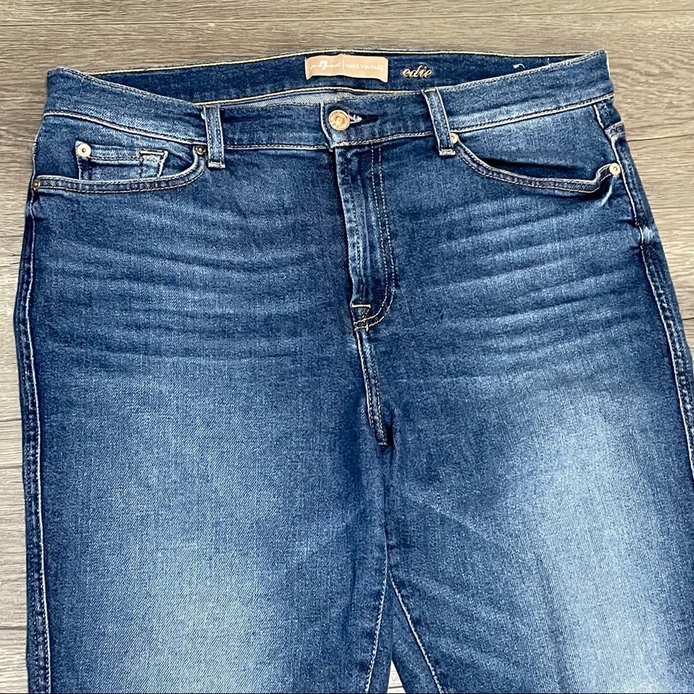 7 For All Mankind Luxe Vintage Edie Raw Hem Femme - Picture 4 of 9